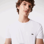 Lacoste חולצת טי של פימה כותנה עם צווארון צווארון DZ4D0D36 לבן 001 גברים - Image 2