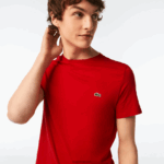 Lacoste חולצת טי של פימה כותנה עם צווארון צווארון DZ4D0D664 אדום 240 גברים - Image 2