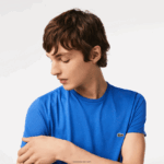 Lacoste חולצת טי של פימה כותנה עם צווארון צווארון DZ4D0D35 כחול kxb גברים - Image 2