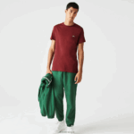 Lacoste חולצת טי של פימה כותנה עם צווארון צווארון DZ4D0D818 בורדו zs1 גברים - Image 2