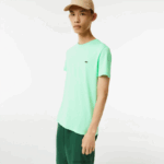 Lacoste חולצת טי של פימה כותנה עם צווארון צווארון DZ4D0D833 ירוק בהיר 0vz גברים - Image 2