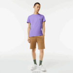 Lacoste חולצת טי של פימה כותנה עם צווארון צווארון DZ4D0D882 gfu סגול גברים - Image 2