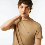 Lacoste חולצת טי של פימה כותנה עם צווארון צווארון DZ4D0D57 בז' cb8 גברים - Image 2