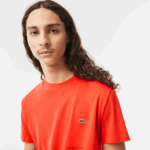 Lacoste חולצת טי של פימה כותנה עם צווארון צווארון DZ4D0D130 כתום 02k גברים - Image 2