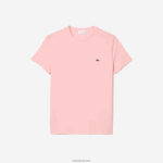 Lacoste חולצת טי של פימה כותנה עם צווארון צווארון DZ4D0D90 ורוד kf9 גברים