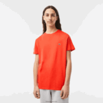 Lacoste חולצת טי של פימה כותנה עם צווארון צווארון DZ4D0D130 כתום 02k גברים