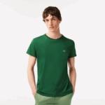 Lacoste חולצת טי של פימה כותנה עם צווארון צווארון DZ4D0D618 ירוק 132 גברים