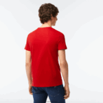 Lacoste חולצת טי של פימה כותנה עם צווארון צווארון DZ4D0D664 אדום 240 גברים - Image 3