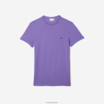 Lacoste חולצת טי של פימה כותנה עם צווארון צווארון DZ4D0D882 gfu סגול גברים - Image 3