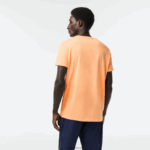 Lacoste חולצת טי של פימה כותנה עם צווארון צווארון DZ4D0D62 כתום בהיר heb גברים - Image 3