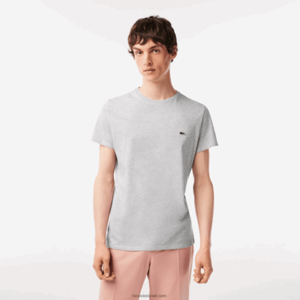 Lacoste חולצת טי של פימה כותנה עם צווארון צווארון DZ4D0D619 chine אפור cca גברים