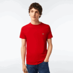 Lacoste חולצת טי של פימה כותנה עם צווארון צווארון DZ4D0D664 אדום 240 גברים