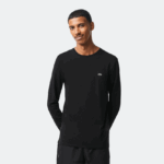 Lacoste חולצת טי של פימה כותנה עם צווארון צווארון DZ4D0D690 שחור 031 גברים