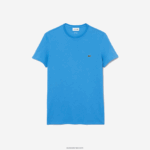 Lacoste חולצת טי של פימה כותנה עם צווארון צווארון DZ4D0D767 כחול 4xa גברים - Image 4
