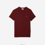 Lacoste חולצת טי של פימה כותנה עם צווארון צווארון DZ4D0D818 בורדו zs1 גברים - Image 4
