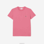 Lacoste חולצת טי של פימה כותנה עם צווארון צווארון DZ4D0D54 ורוד 2r3 גברים - Image 4