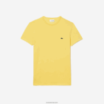 Lacoste חולצת טי של פימה כותנה עם צווארון צווארון DZ4D0D55 צהוב 107 גברים - Image 4