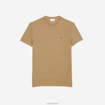 Lacoste חולצת טי של פימה כותנה עם צווארון צווארון DZ4D0D57 בז' cb8 גברים - Image 4