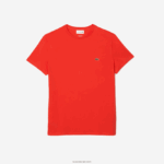 Lacoste חולצת טי של פימה כותנה עם צווארון צווארון DZ4D0D130 כתום 02k גברים - Image 4