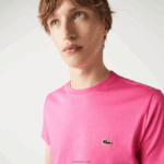 Lacoste חולצת טי של פימה כותנה עם צווארון צווארון DZ4D0D874 pqs ורוד גברים