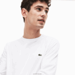 Lacoste חולצת טי של פימה כותנה עם צווארון צווארון DZ4D0D689 לבן 001 גברים - Image 5
