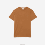 Lacoste חולצת טי של פימה כותנה עם צווארון צווארון DZ4D0D902 חום z0w גברים - Image 5