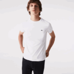 Lacoste חולצת טי של פימה כותנה עם צווארון צווארון DZ4D0D36 לבן 001 גברים
