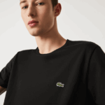 Lacoste חולצת טי של פימה כותנה עם צווארון צווארון DZ4D0D37 שחור 031 גברים - Image 5
