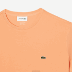 Lacoste חולצת טי של פימה כותנה עם צווארון צווארון DZ4D0D62 כתום בהיר heb גברים - Image 5