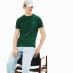 Lacoste חולצת טי של פימה כותנה עם צווארון צווארון DZ4D0D618 ירוק 132 גברים - Image 5