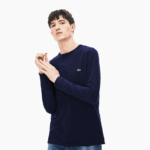 Lacoste חולצת טי של פימה כותנה עם צווארון צווארון DZ4D0D688 כחול כהה 166 גברים - Image 6
