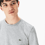 Lacoste חולצת טי של פימה כותנה עם צווארון צווארון DZ4D0D619 chine אפור cca גברים - Image 7