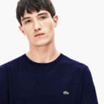 Lacoste חולצת טי של פימה כותנה עם צווארון צווארון DZ4D0D688 כחול כהה 166 גברים - Image 7