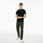 Lacoste חולצת טי של פימה כותנה עם צווארון צווארון DZ4D0D37 שחור 031 גברים - Image 8