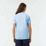 Lacoste חולצת טי של פימה כותנה עם צווארון V DZ4D0D624 כחול hbp גברים - Image 3