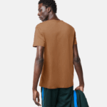 Lacoste חולצת טי של פימה כותנה עם צווארון V DZ4D0D613 חום z0w גברים - Image 3