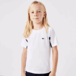 Lacoste חולצת טניס ספורט בלוק צבעוני DZ4D0D3154 לבן נייבי כחול לבן y2u ילדים