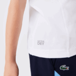 Lacoste חולצת טניס ספורט בלוק צבעוני DZ4D0D3154 לבן נייבי כחול לבן y2u ילדים - Image 4