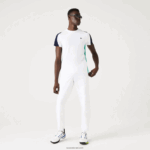 Lacoste חולצת טניס ספורטיבית בהדפס תנין DZ4D0D588 לבן ירוק כחול כהה yh9 גברים - Image 2