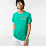 Lacoste חולצת טניס ספורטיבית בהדפס תנין DZ4D0D683 ירוק hd2 גברים