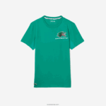 Lacoste חולצת טניס ספורטיבית בהדפס תנין DZ4D0D683 ירוק hd2 גברים - Image 4