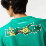 Lacoste חולצת טניס ספורטיבית בהדפס תנין DZ4D0D683 ירוק hd2 גברים - Image 5
