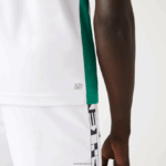 Lacoste חולצת טניס ספורטיבית בהדפס תנין DZ4D0D588 לבן ירוק כחול כהה yh9 גברים - Image 6