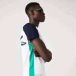 Lacoste חולצת טניס ספורטיבית בהדפס תנין DZ4D0D588 לבן ירוק כחול כהה yh9 גברים