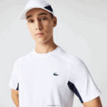 Lacoste חולצת טניס ספורטיבית בצבע בלוק אולטרה יבש DZ4D0D583 לבן נייבי כחול לבן y2u גברים