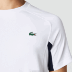 Lacoste חולצת טניס ספורטיבית בצבע בלוק אולטרה יבש DZ4D0D583 לבן נייבי כחול לבן y2u גברים - Image 4