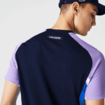 Lacoste חולצת טניס ספורטיבית בצבע בלוק אולטרה יבש DZ4D0D584 כחול כהה סגול לבן כחול 5xj גברים - Image 6
