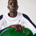 Lacoste חולצת טניס ספורטיבית DZ4D0D755 לבן ירוק כחול כהה yh9 גברים - Image 2