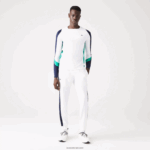 Lacoste חולצת טניס ספורטיבית DZ4D0D755 לבן ירוק כחול כהה yh9 גברים