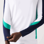 Lacoste חולצת טניס ספורטיבית DZ4D0D755 לבן ירוק כחול כהה yh9 גברים - Image 8